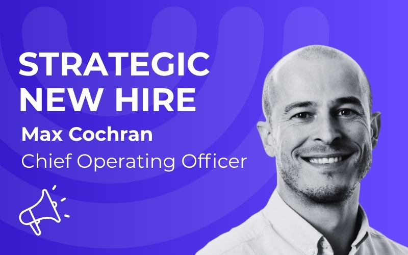 Max Cochran headshot with “Strategic Hire” banner for Serene’s new COO announcement